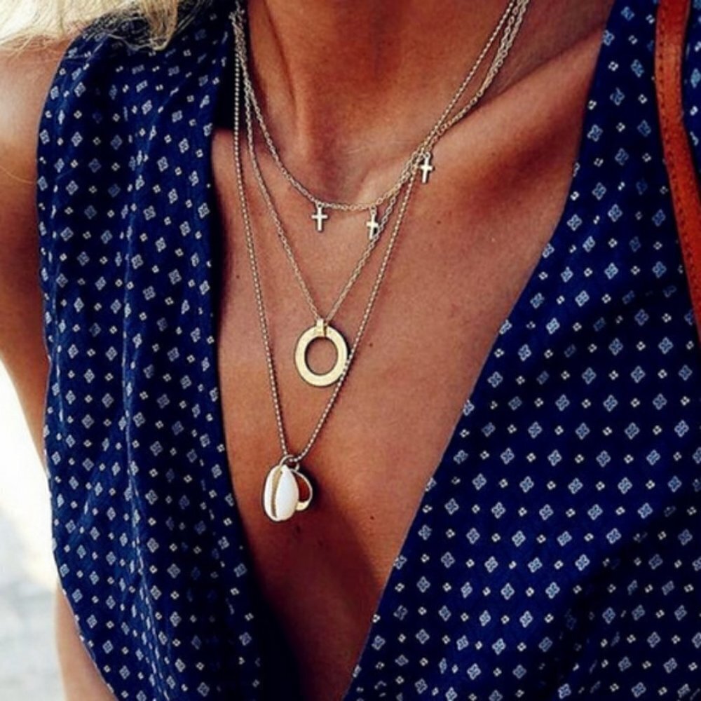 🌟Boho multi necklace chain jewelry